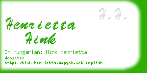 henrietta hink business card